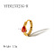 Elegant Stainless Steel Cubic Zirconia Hoop Earrings, Teardrop, Golden, Red