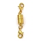 Brass Magnetic Clasps, with Lobster Claw Clasps, Column, Golden, 17x7mm