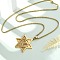 Hanukkah 201 Stainless Steel Star of David Pendant Necklaces, Real 18K Gold Plated, 23.23~23.62 inch(59~60cm)