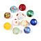 Handmade Lampwork Beads Strands, Round with Dot, Frosted, Mixed Color, 9.5~11mm, Hole: 1~2.5mm, about 29~30pcs/strand, 10.24~11.22 inch(26~28.5cm)