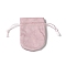 Velvet Storage Bags, Drawstring Pouches Packaging Bag, Oval, Misty Rose, 10x8cm