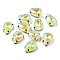 Mocha Fluorescent(MI) Teardrop Sew on Rhinestone, Multi-strand Links, with Brass Prong Settings, Garments Accessories, Peridot, 14x10x5.5~6mm, Hole: 1mm