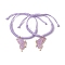 Alloy Enamel Pendants Bangles, Butterfly, Plum, Inner Diameter: 1-1/8~3-1/8 inch(2.95cm~7.8cm)