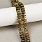 Natural Unakite Beads Strands, Faceted, Disc, Heishi Beads, with Seed Beads, 8x2.5~4.5mm, Hole: 1mm, about 74~75pcs/strand, 15.47~15.55''(39.3~39.5cm)