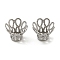 Non-Tarnish 316 Surgical Stainless Steel Bead Caps, 4-Petal, Flower, Stainless Steel Color, 10x7mm, Hole: 0.8mm