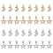 PandaHall 16pcs Cubic Zirconia Charms 4 Styles Moon Star Pendant Golden Platinum 18K Gold Plated Pendant with Jump Ring for Women Earring Bracelet Necklace DIY Jewelry Gift, 12~14mm Long