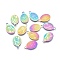 Ion Plating(IP) 304 Stainless Steel Charms, Laser Cut, Oval with Virgin Mary, Rainbow Color, 14.5x9x0.6mm, Hole: 1.4mm
