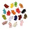 Polyester Pendant Decorations, with Iron Findings, Flower Charms, Mixed Color, 49~52.5x22~28x22~28mm, Hole: 2mm