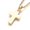 304 Stainless Steel Pendant Necklaces, with Cable Chains and Lobster Claw Clasps, for Religion, Cross, Golden, 17.6 inch(44.8cm), 1.5mm