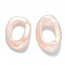 Transparent Acrylic Linking Rings, AB Color Plated, Imitation Gemstone Style, Oval, Light Salmon, 31x22.5x6mm, Inner Diameter: 17.5mm