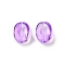Transparent Glass Beads, Coffee Bean, Baking Paint, Dark Violet, 11x8.5x6.5mm, Hole: 1mm
