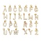 Rack Plating Brass Pendants, with Enamel and Jump Ring, Cadmium Free & Lead Free, Long-Lasting Plated, Real 18K Gold Plated, Letter, Letter, 11.5~12x2~10x1mm, Hole: 2.5mm.