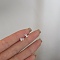 Alloy Earrings for Women, with 925 Sterling Silver Pin, Bowknot, 5.7mm