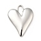 Non-Tarnish 304 Stainless Steel Pendants, Heart Charms, Stainless Steel Color, 33x25x3mm, Hole: 11.5x4.5mm