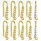 20Pcs Brass Micro Pave Clear Cubic Zirconia Earring Hooks, Ear Wire, with Horizontal Loops, Real 18K Gold Plated, 17x9x2.5mm, Hole: 1.8mm, Pin: 0.8mm