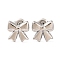 Non-Tarnish 304 Stainless Steel Stud Earrings, Bowknot, Stainless Steel Color, 12x12mm