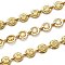 Handmade Brass Link Chains, with Lampwork and Spool, Long-Lasting Plated, Unwelded, Golden, Links: 9x6.2x2.4mm