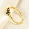 Brass Micro Pave Cubic Zirconia Cuff Rings for Women, Cadmium Free & Nickel Free & Lead Free, Flat Round, Real 18K Gold Plated, 5mm