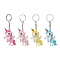 Cartoon Unicorn PVC Plastic Keychain, with Iron Split Key Rings, Mixed Color, 11.9cm