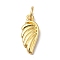 Rack Plating Brass Pendants, with Jump Ring, Long-Lasting Plated, Lead Free & Cadmium Free, Wings, Real 18K Gold Plated, 16x6.5x2.5mm, Hole: 3mm
