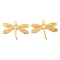 Brass Pendants, Cadmium Free & Nickel Free & Lead Free, Dragonfly, Real 18K Gold Plated, 16.5x22.5x2mm, Hole: 1mm