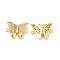 Brass Micro Pave Cubic Zirconia Connector Charms, Cadmium Free & Lead Free, Butterfly Links, Golden, Clear, 13x17x4mm, Hole: 1.4mm
