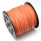 Faux Suede Cord, Faux Suede Lace, One Side Covering with Imitation Leather, Coral, 2.7x1.4mm, about 98.42 yards(90m)/roll