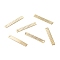 Brass Pendants, Long-Lasting Plated, Cadmium Free & Lead Free, Rectangle, Real 24K Gold Plated, 20x3x0.2mm, Hole: 1.2mm