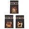 50Pcs Rectangle Halloween Candy Plastic Bags, Mixed Shapes Printed Candy Drawstring Bags, Black, 23.2x14.9x0.05cm