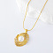3Pcs Stainless Steel Pave Imitation Pearl Spiral Pendant Necklaces for Women, White, Golden, 15.75 inch(40cm)