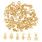 CHGCRAFT 60Pcs 6 Style Golden Heart Charm Golden Electroplated Alloy Flower Rhombus Star Drop Charms with Brass Jump Rings for Bracelet Necklace Earrings, Length 9.5-12.5mm