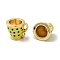 Rack Plating Brass Enamel Charms, with Jump Ring, Long-Lasting Plated, Lead Free & Cadmium Free, Real 18K Gold Plated, Cup Charm, Light Khaki, 9.5x11.5x9.5mm, Hole: 3mm