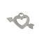 Non-Tarnish 201 Stainless Steel Pendants, An Arrow Through the Heart Charm, Stainless Steel Color, 12x21x1mm, Hole: 1.8mm