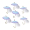 Acrylic Pendants, Umbrella, with Brass Finding , Light Sky Blue, 21.5x22mm, Hole: 2mm