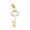 PVD Vacuum Plating 304 Stainless Steel Pendants, Large Hole Pendants, Key, Golden, 36x14x1mm, Hole: 7mm
