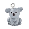 Opaque Resin Pendants, Animal Charms with Platinum Plated Iron Loops, Koala, 19x16.5x14.5mm, Hole: 2mm
