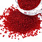 15/0 Transparent Czech Glass Seed Beads, Round, FireBrick, 1.5x1mm, Hole: 0.5mm, about 500g/bag