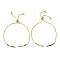 Brass with Cubic Zirconia Bracelets Makings, Square, Real 18K Gold Plated, 256mm, Hole: 1.6mm