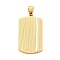 304 Stainless Steel Pendants, Ion Plating(IP), Rectangle Charms, Golden & Stainless Steel Color, 41x21.5x3mm, Hole: 7x4.5mm