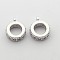 Ring Brass Micro Pave Cubic Zirconia Tube Bails, Loop Bails, Clear, Cadmium Free & Nickel Free & Lead Free, Real Platinum Plated, 8.5x7x2.5mm, Hole: 1mm, Inner Diameter: 4mm