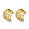 Rack Plating Brass Micro Pave Clear Cubic Zirconia 4-Strand Ring Cuff Earrings for Women, Cadmium Free & Lead Free, Long-Lasting Plated, Real 18K Gold Plated, 17x15mm