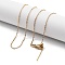 Ion Plating(IP) Adjustable 304 Stainless Steel Cable Chain Necklaces, with Silicone Beads, Golden, 17.40~17.64 inch(44.2~44.8cm)