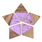 Transparent Resin & Walnut Wood Pendants, with Gold Foil, Rhombus, Lilac, 34x24x3mm, Hole: 2mm