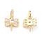 Eco-Friendly Brass Micro Pave Cubic Zirconia Pendants, Lead Free & Cadmium Free, Long-Lasting Plated, Dragonfly Charm, Real 18K Gold Plated, 18.5x11.5x6mm, Hole: 3x5mm