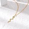 Snake Brass Micro Pave Cubic Zirconia Pendants Pendant Necklaces, with Brass Cable Chains, Real 18K Gold Plated, 17.72 inch(45cm)