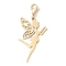 Fairy 201 Stainless Steel Pendant Decoration, Alloy Lobster Claw Clasps Charms for Bag Ornaments, Golden, 54.5mm