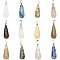 Natural/Synthetic Gemstone Pendants, with Stainless Steel Snap On Bails, teardrop, 28~30x10~12mm, Hole: 6x4mm, 22pcs/box