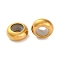 Ion Plating(IP) 202 Stainless Steel Beads, with Rubber Inside, Slider Beads, Rondelle, Golden, 10x4.5mm, Hole: 3mm