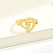 Brass Alphabet Adjustable Rings for Women, Cadmium Free & Nickel Free & Lead Free, with Heart, Letter T, 17mm, US Size 6 1/4(16.7mm)