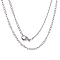 Tarnish Resistant Unisex Casual Style 304 Stainless Steel Curb Chain Necklaces, with Lobster Claw Clasps, Stainless Steel Color, 19.7 inch(50cm)